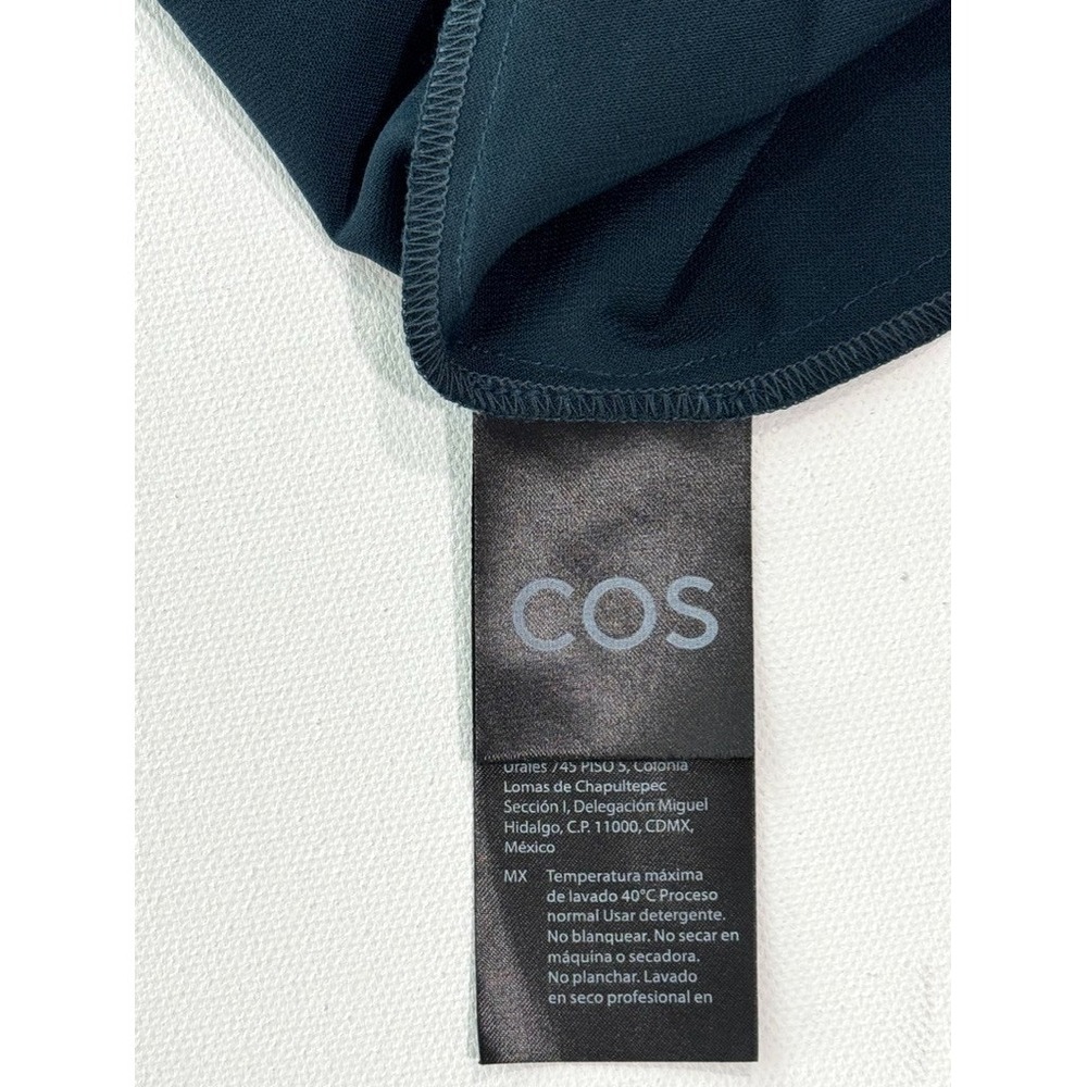 COS Pleated Midi Skirt Size 4 Teal High Waisted Minimalist A-Line Classic - Picture 6 of 9